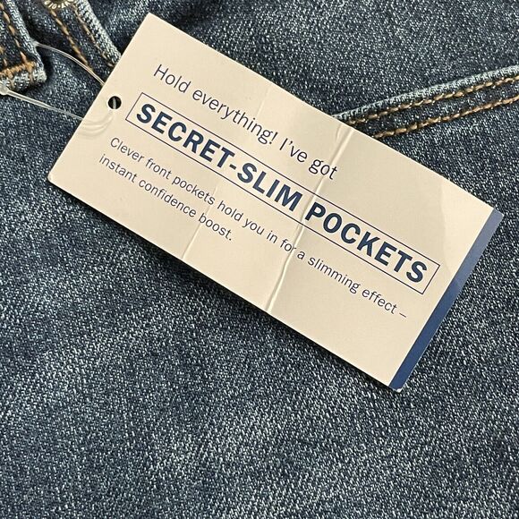 Old Navy Denim Skirt Secret Slim Pockets Raw Hem Women’s Sz 6 New - Picture 4 of 10